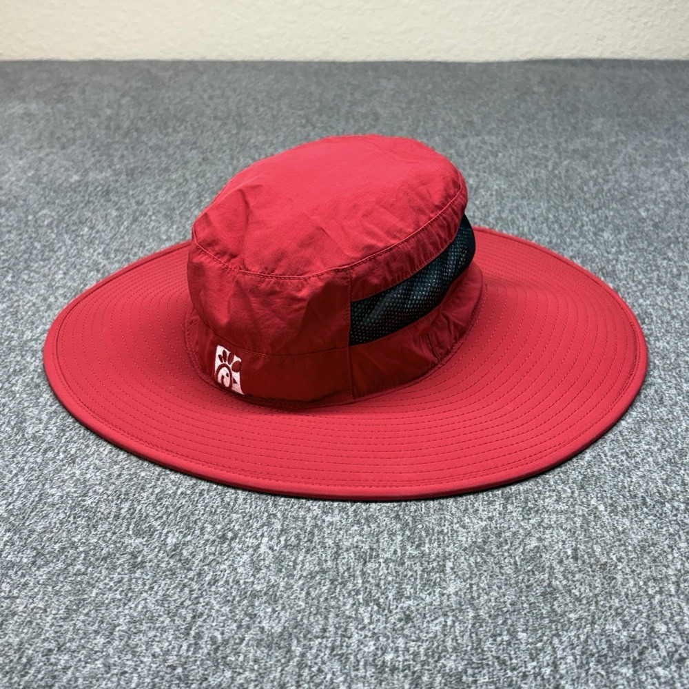 Chick Fil A Bucket Hat Team‎ Member Red Sun Boonie One Size OOBE Beach Shade Cap